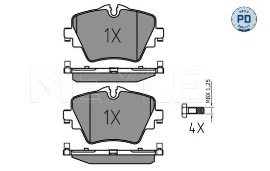 Kit de plaquettes de frein, frein à disque MEYLE-PD Quality 025 256 1718/PD