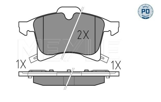 Kit de plaquettes de frein, frein à disque MEYLE-PD Quality 025 283 3219/PD, Image 2