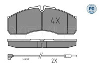 Kit de plaquettes de frein, frein à disque MEYLE-PD Quality 025 291 6020/PD
