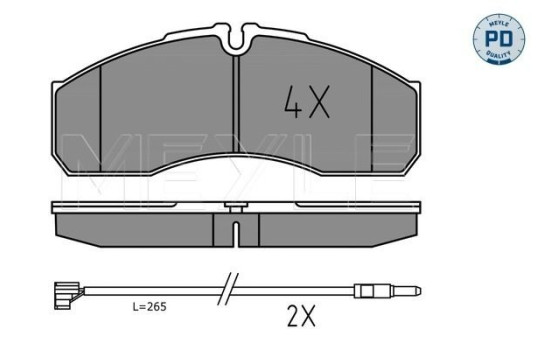 Kit de plaquettes de frein, frein à disque MEYLE-PD Quality 025 291 6020/PD