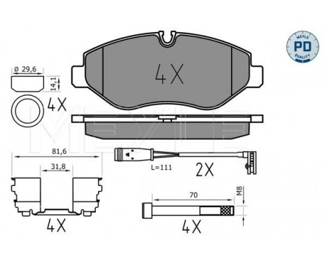 Kit de plaquettes de frein, frein à disque MEYLE-PD Quality 025 291 9220/PD, Image 2