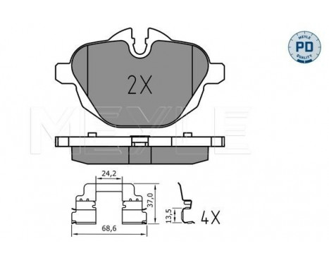 Kit de plaquettes de frein, frein à disque MEYLE-PD Quality