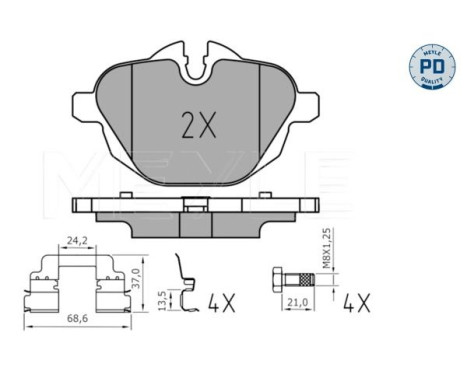 Kit de plaquettes de frein, frein à disque MEYLE-PD Quality, Image 3