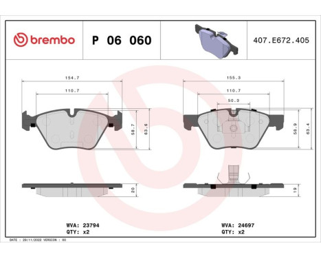 Kit de plaquettes de frein, frein à disque P 06 060 Brembo, Image 3