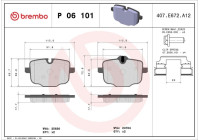 Kit de plaquettes de frein, frein à disque P 06 101 Brembo