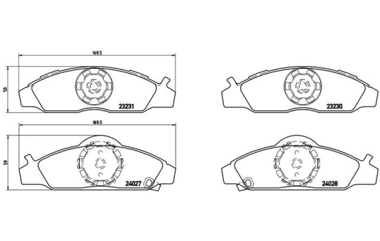 Kit de plaquettes de frein, frein à disque P 15 008 Brembo, Image 2