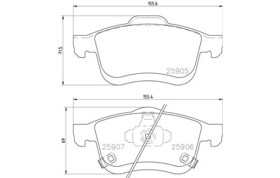 Kit de plaquettes de frein, frein à disque P 23 167 Brembo, Image 2