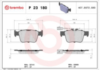 Kit de plaquettes de frein, frein à disque P 23 180 Brembo