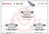 Kit de plaquettes de frein, frein à disque P 24 217 Brembo