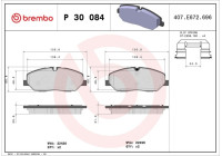 Kit de plaquettes de frein, frein à disque P 30 084 Brembo