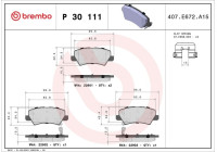 Kit de plaquettes de frein, frein à disque P 30 111 Brembo