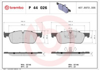 Kit de plaquettes de frein, frein à disque P 44 026 Brembo