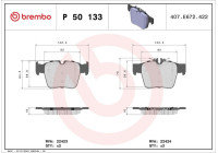 Kit de plaquettes de frein, frein à disque P 50 133 Brembo