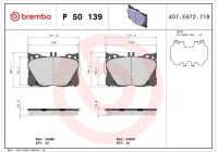 Kit de plaquettes de frein, frein à disque P 50 139 Brembo