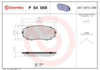 Kit de plaquettes de frein, frein à disque P 54 059 Brembo