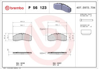 Kit de plaquettes de frein, frein à disque P 56 123 Brembo
