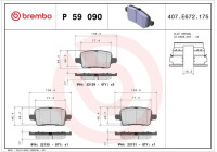 Kit de plaquettes de frein, frein à disque P 59 090 Brembo