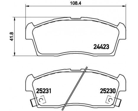 Kit de plaquettes de frein, frein à disque P 61 108 Brembo, Image 2