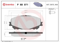 Kit de plaquettes de frein, frein à disque P 68 071 Brembo