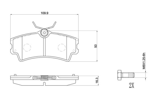 Kit de plaquettes de frein, frein à disque P 72 001 Brembo, Image 2
