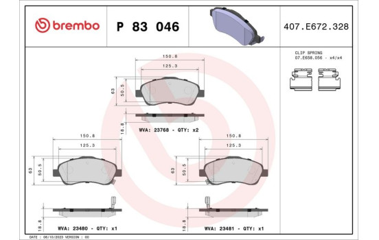 Kit de plaquettes de frein, frein à disque P 83 046 Brembo, Image 2