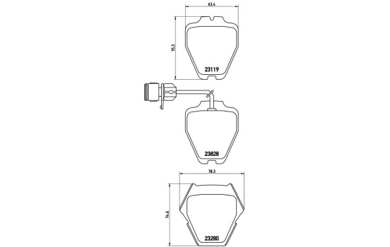 Kit de plaquettes de frein, frein à disque P 85 054 Brembo, Image 2