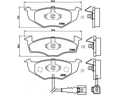 Kit de plaquettes de frein, frein à disque P 85 071 Brembo, Image 2
