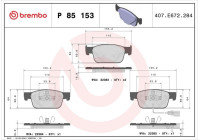 Kit de plaquettes de frein, frein à disque P 85 153 Brembo