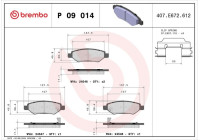 Kit de plaquettes de frein, frein à disque P09014 Brembo