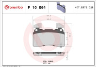 Kit de plaquettes de frein, frein à disque P10064 Brembo