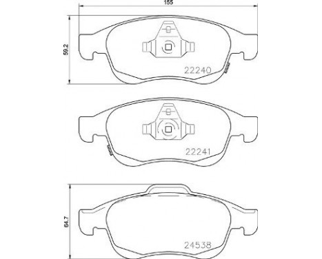 Kit de plaquettes de frein, frein à disque P23165 Brembo, Image 2