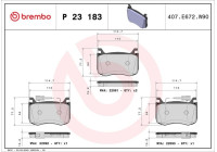 Kit de plaquettes de frein, frein à disque P23183 Brembo