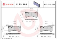 Kit de plaquettes de frein, frein à disque P23186 Brembo