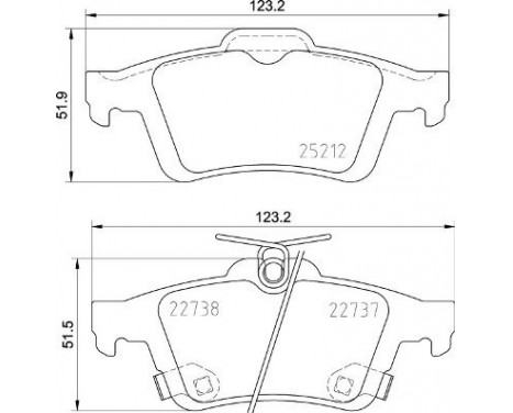 Kit de plaquettes de frein, frein à disque P24216 Brembo, Image 2