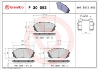 Kit de plaquettes de frein, frein à disque P30093 Brembo