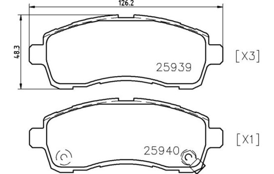 Kit de plaquettes de frein, frein à disque P49057 Brembo, Image 2