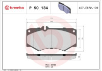 Kit de plaquettes de frein, frein à disque P50134 Brembo