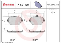 Kit de plaquettes de frein, frein à disque P50138 Brembo