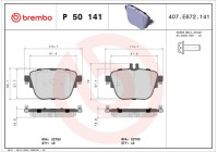 Kit de plaquettes de frein, frein à disque P50141 Brembo