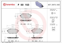 Kit de plaquettes de frein, frein à disque P50153 Brembo