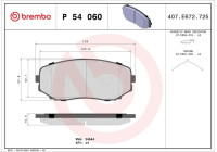 Kit de plaquettes de frein, frein à disque P54060 Brembo