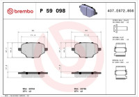 Kit de plaquettes de frein, frein à disque P59098 Brembo