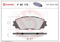 Kit de plaquettes de frein, frein à disque P83172 Brembo