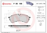 Kit de plaquettes de frein, frein à disque P85168 Brembo