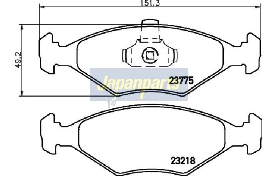 Kit de plaquettes de frein, frein à disque PA-0223AF Japanparts, Image 2