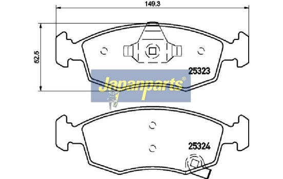 Kit de plaquettes de frein, frein à disque PA-0228AF Japanparts, Image 2