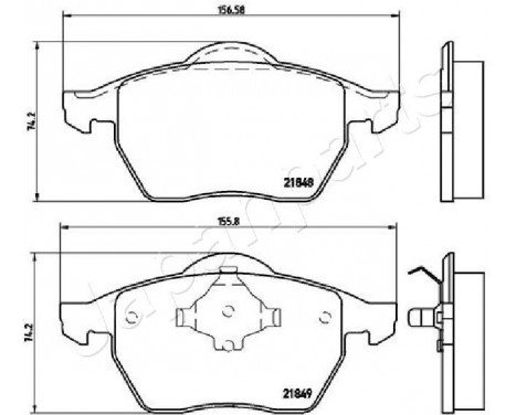 Kit de plaquettes de frein, frein à disque PA-0312AF Japanparts, Image 2