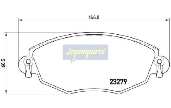 Kit de plaquettes de frein, frein à disque PA-0318AF Japanparts, Image 2