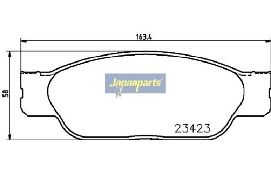 Kit de plaquettes de frein, frein à disque PA-0338AF Japanparts, Image 2