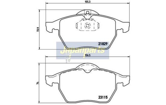Kit de plaquettes de frein, frein à disque PA-0404AF Japanparts, Image 2